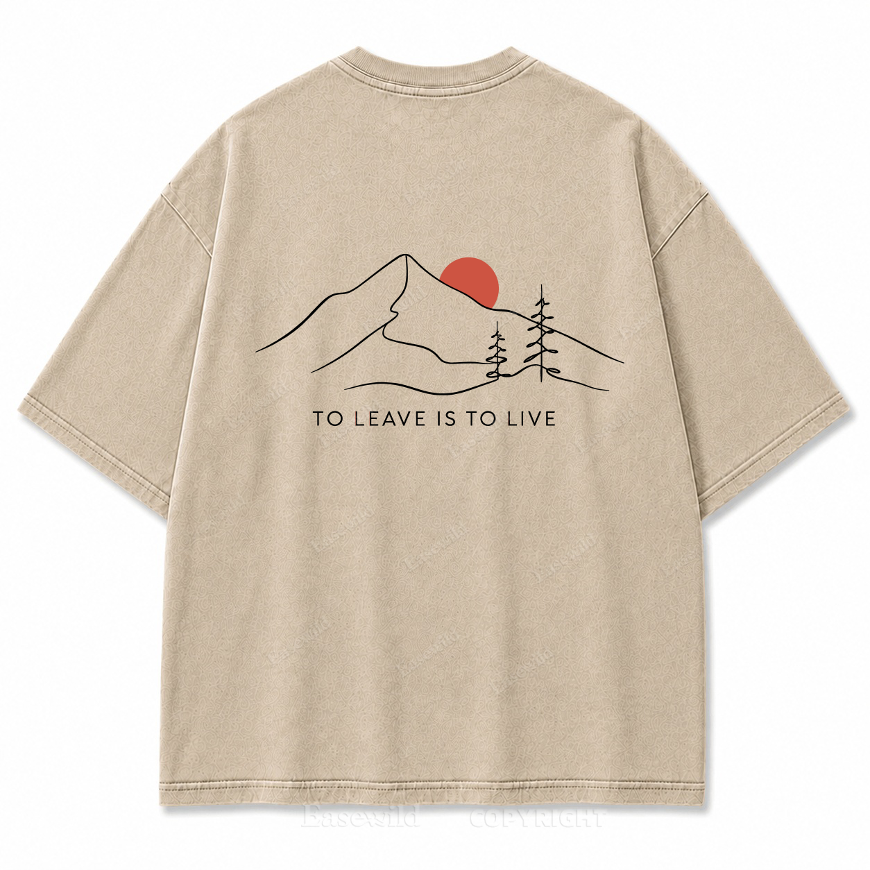 To Leave Is to Live Washed Back Print Tee