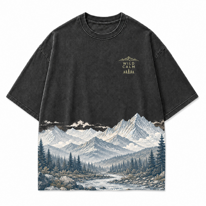 Wild Calm Mountain Landscape Graphic T-Shirt