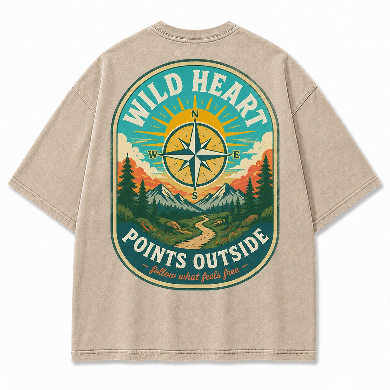 Wild Heart Points Outside Washed T-Shirt