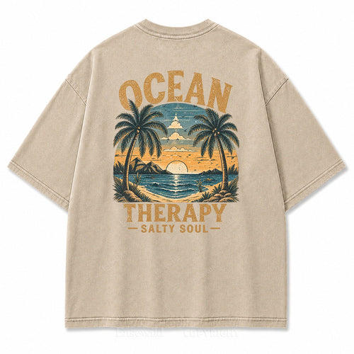 Ocean Therapy Salty Soul Washed Graphic Tee
