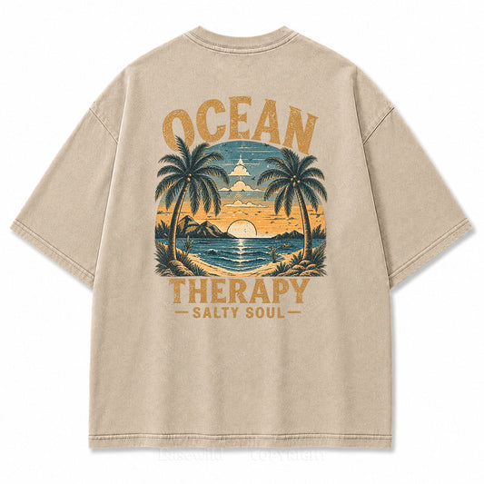 Ocean Therapy Salty Soul Washed Graphic Tee