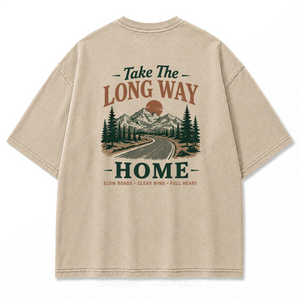 Slow Roads Full Heart Outdoor Washed Print Tee