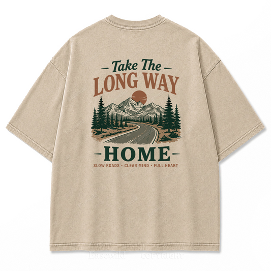 Slow Roads Full Heart Outdoor Washed Print Tee