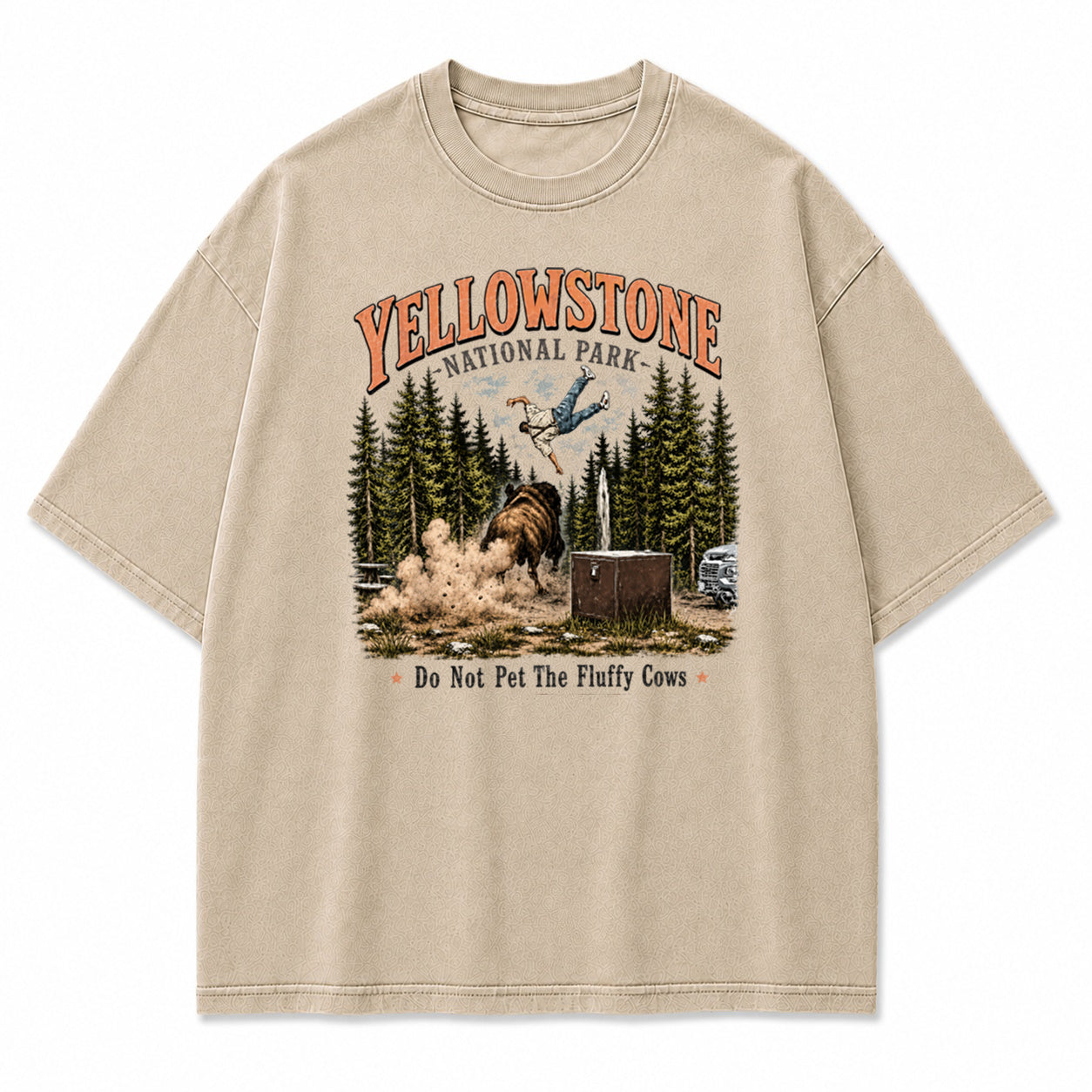 Yellowstone Fluffy Cows Bison Graphic T-Shirt