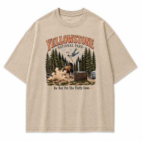 Yellowstone Fluffy Cows Bison Graphic T-Shirt