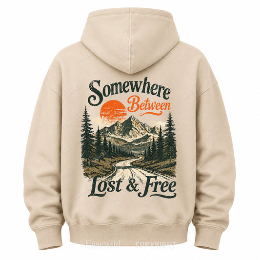 Somewhere Between Lost & Free Washed Hoodie
