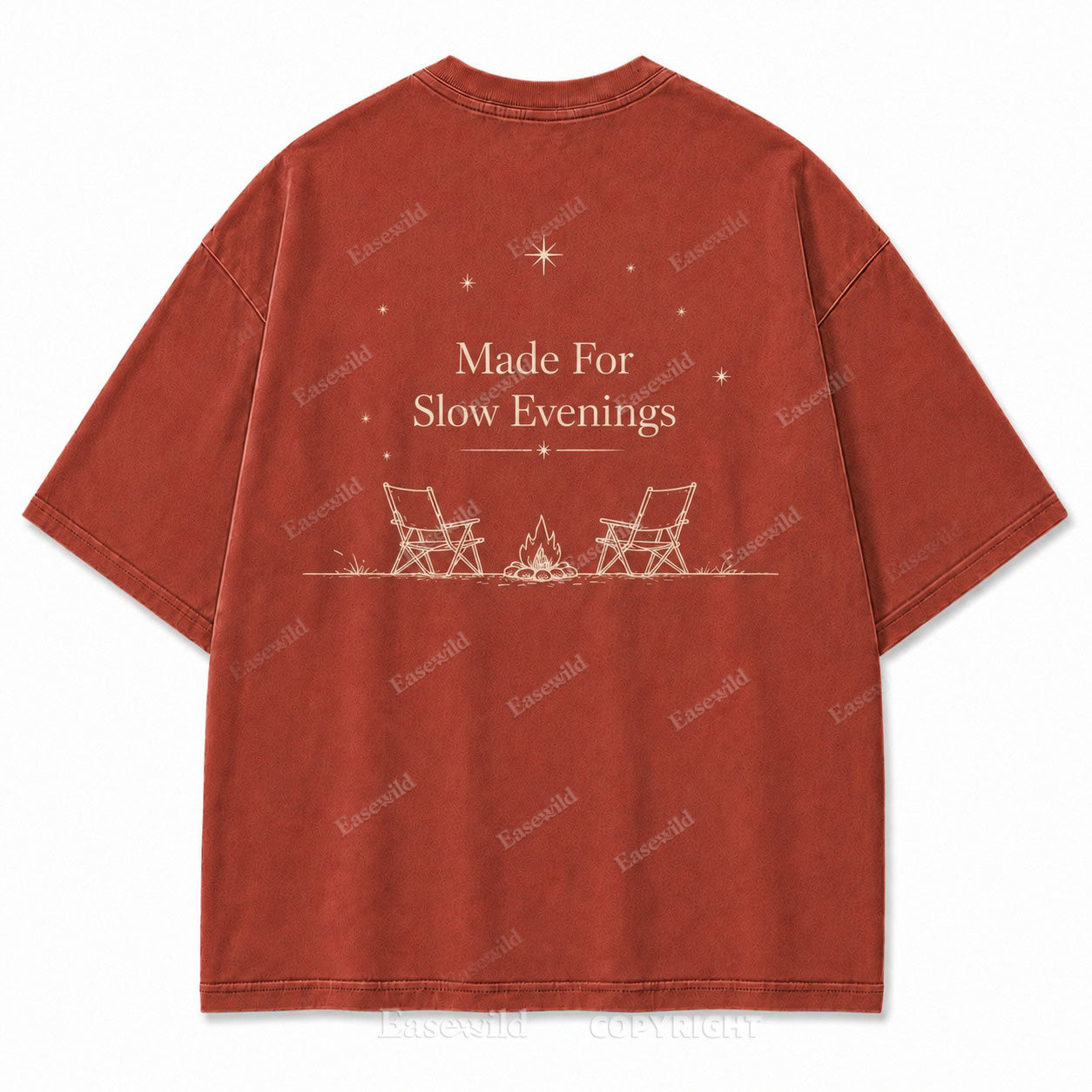 For Slow Evenings Under Open Skies Minimalist Campfire Tee