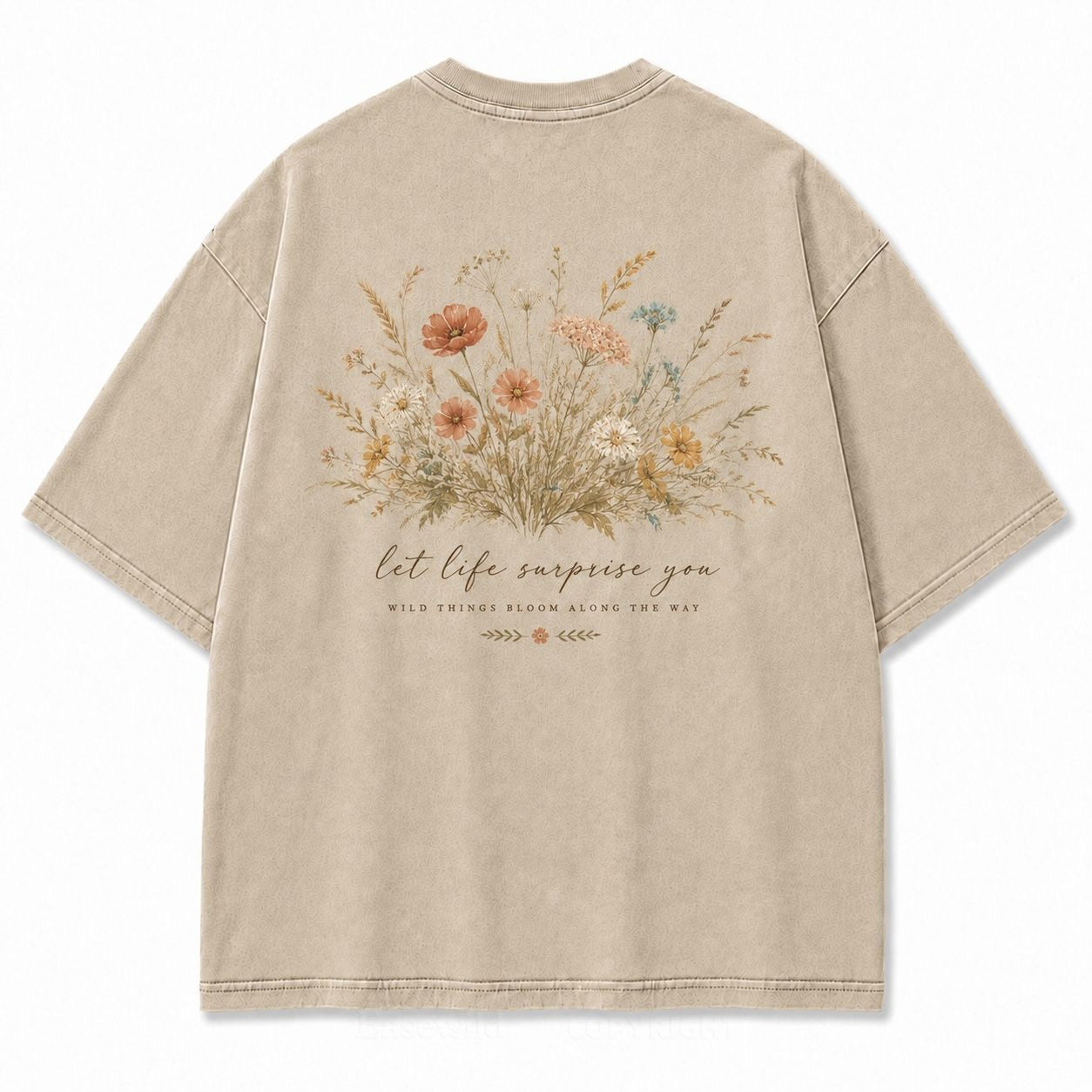 Let Life Surprise You Washed Back Print Tee