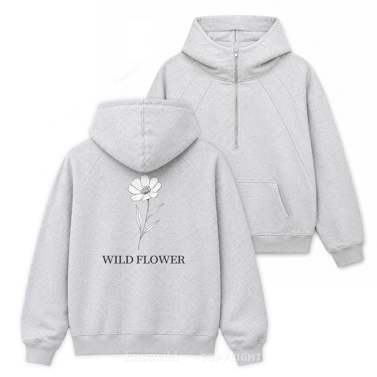 Wild Flower Graphic Zip Hoodie