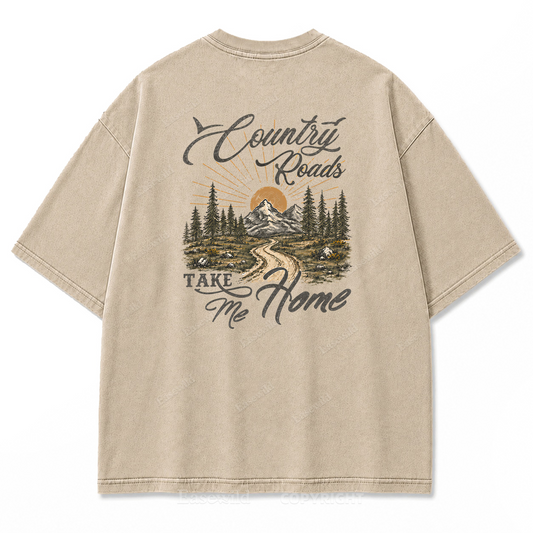Country Roads Take Me Home Washed Print Tee