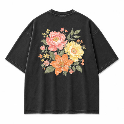 Sunlit Garden Floral Graphic T-Shirt