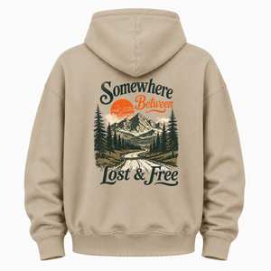 Somewhere Between Lost & Free Graphic Hoodie