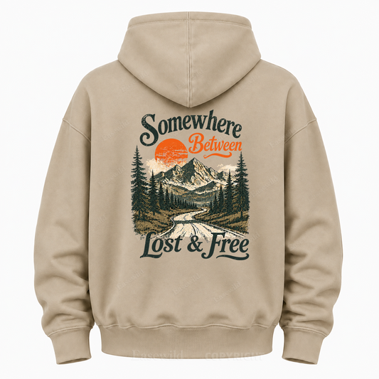 Somewhere Between Lost & Free Graphic Hoodie