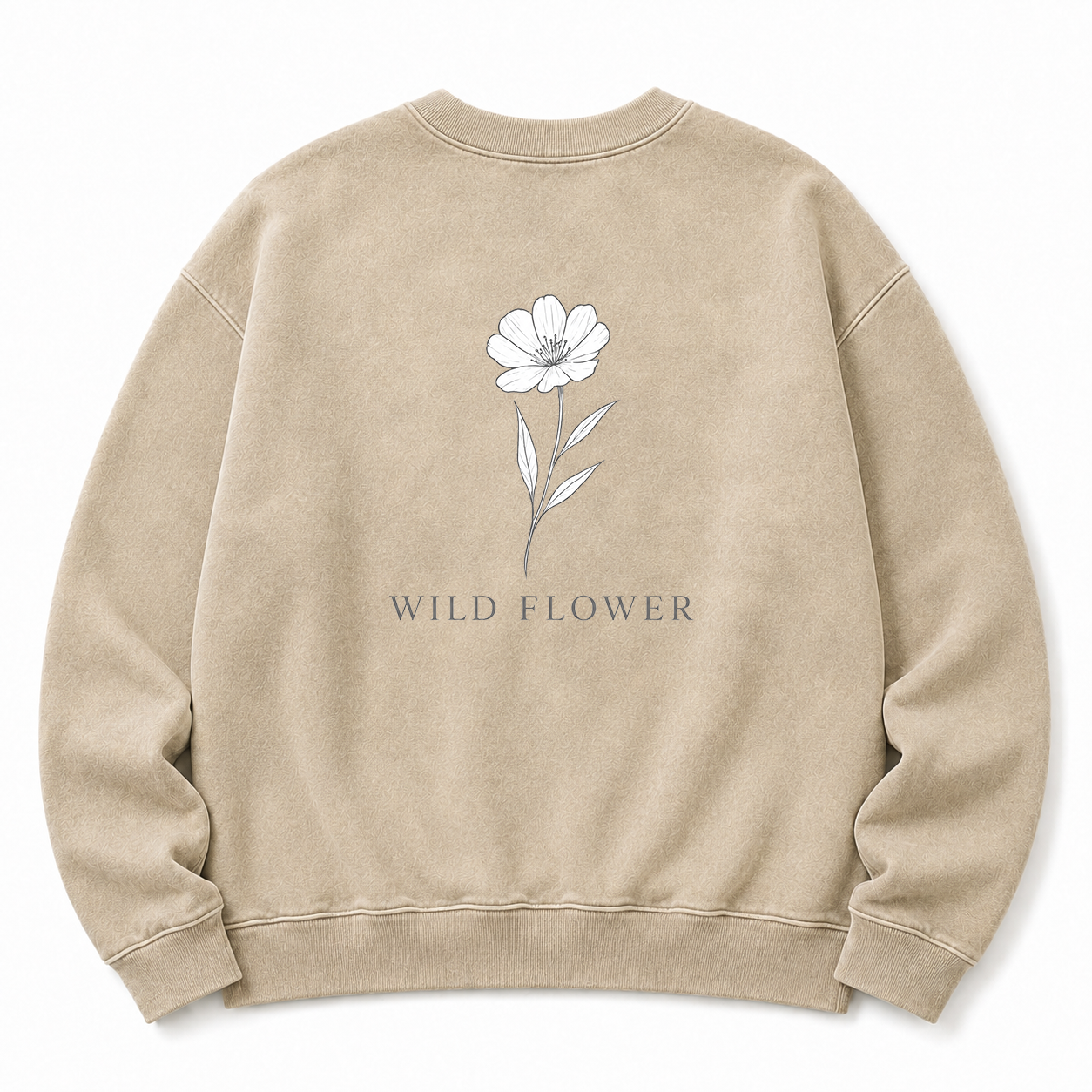 Wildblumen Sweatshirt mit Grafikdruck, gewaschen