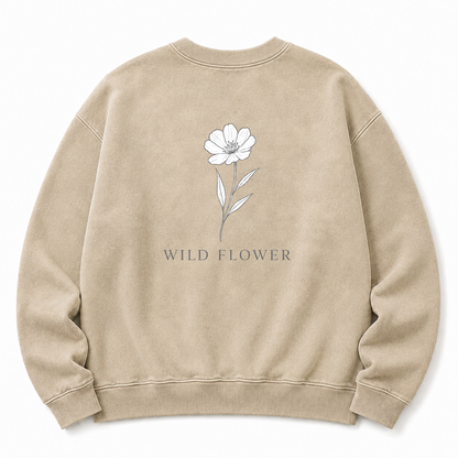 Wildblumen Sweatshirt mit Grafikdruck, gewaschen