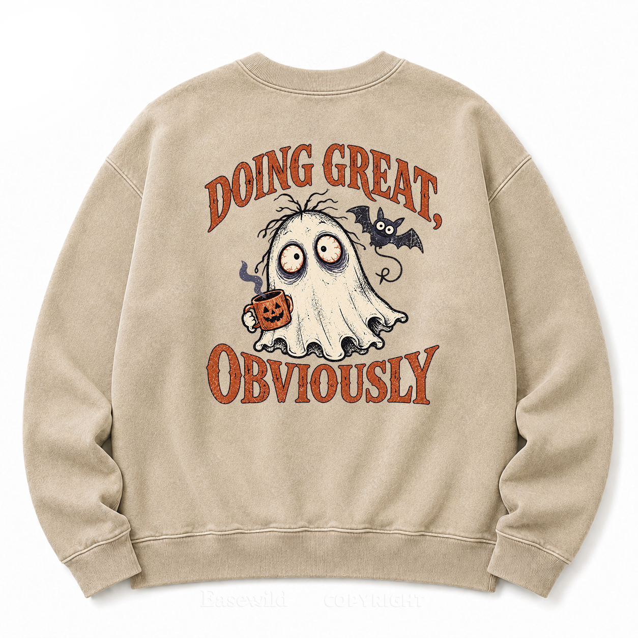 "Doing Great, Obviously" Ghost Washed Sweatshirt