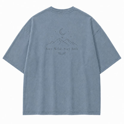 Stay Wild, Stay Soft Minimalist Mountain Tee