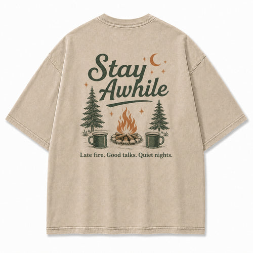 Stay Awhile Campfire Nights Graphic Tee