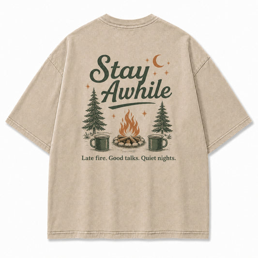 Stay Awhile Campfire Nights Graphic Tee