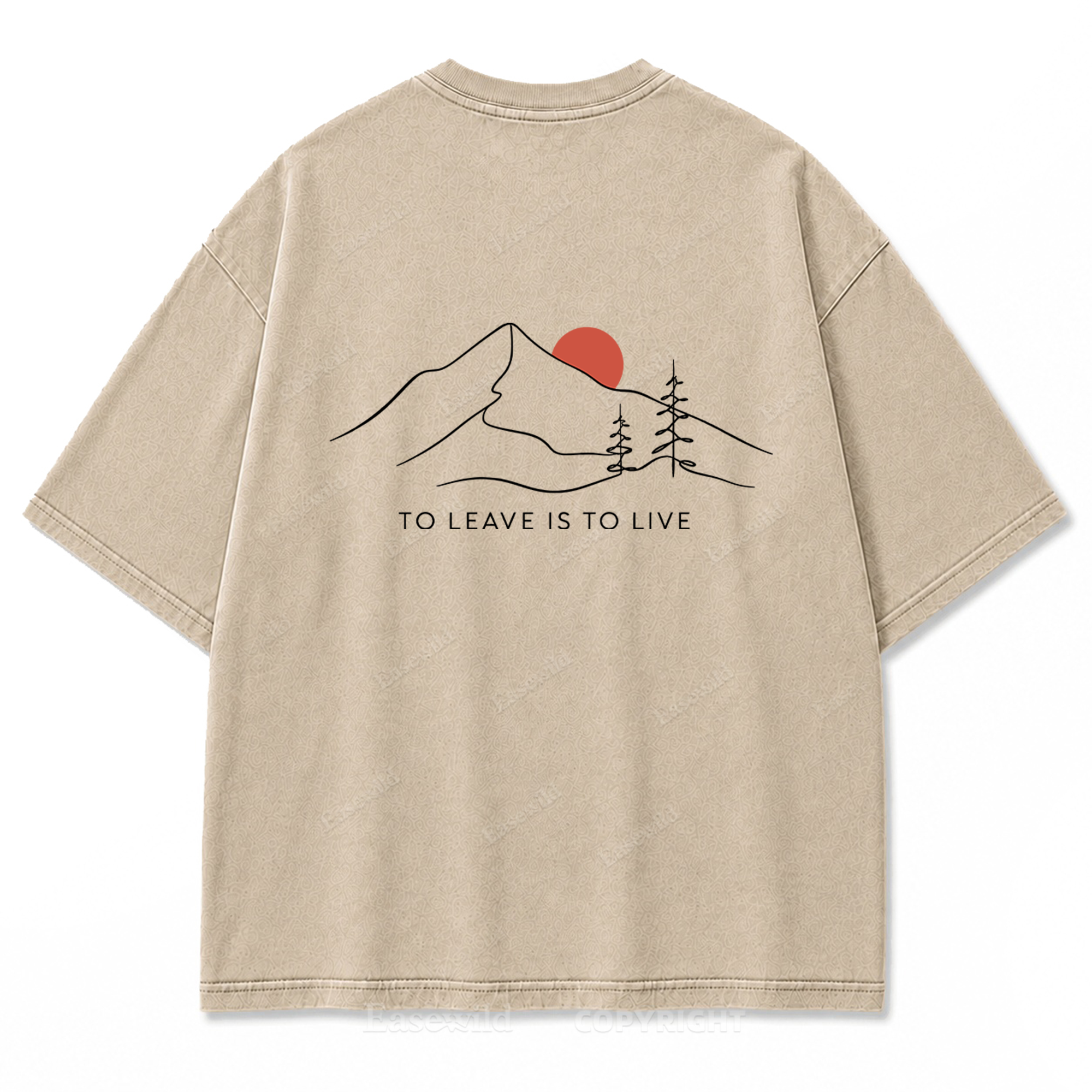 To Leave Is To Live Mountain Graphic Washed T-Shirt