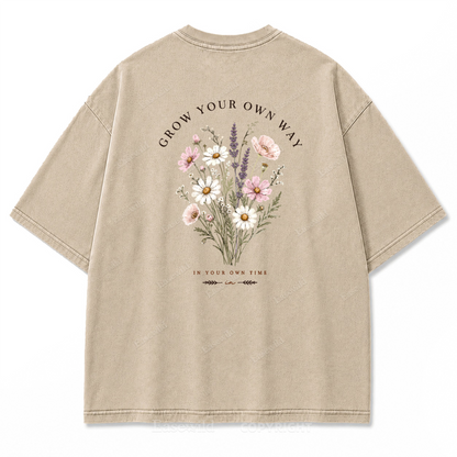 Grow Your Own Way Wildflower Washed Print Tee