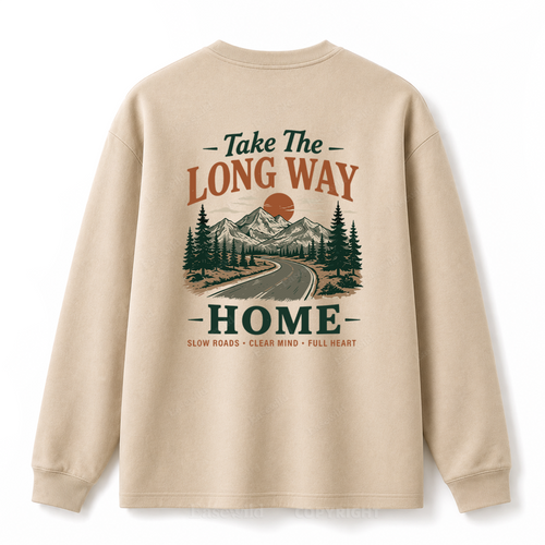 Take the Long Way Home Graphic Long Sleeve Tee