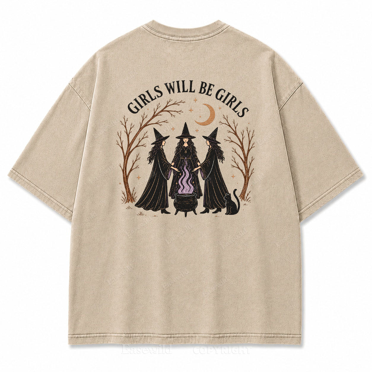 Girls Will Be Girls Halloween Washed Graphic Tee