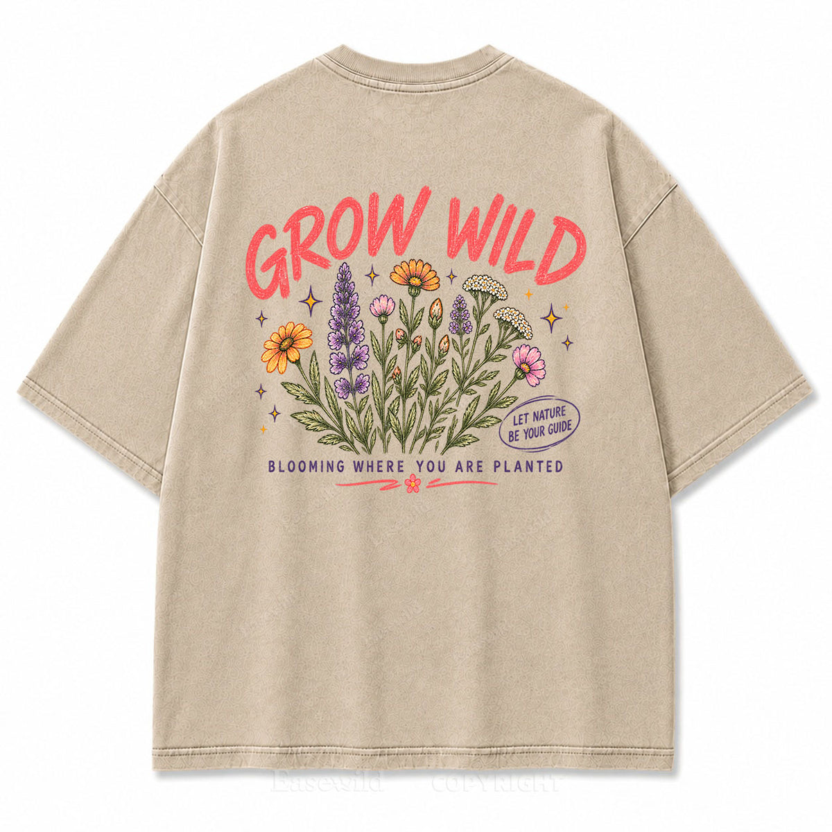 Grow Wild Wildflower Botanical Washed Graphic Tee