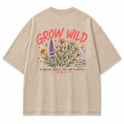 Grow Wild Wildflower Botanical Washed Graphic Tee
