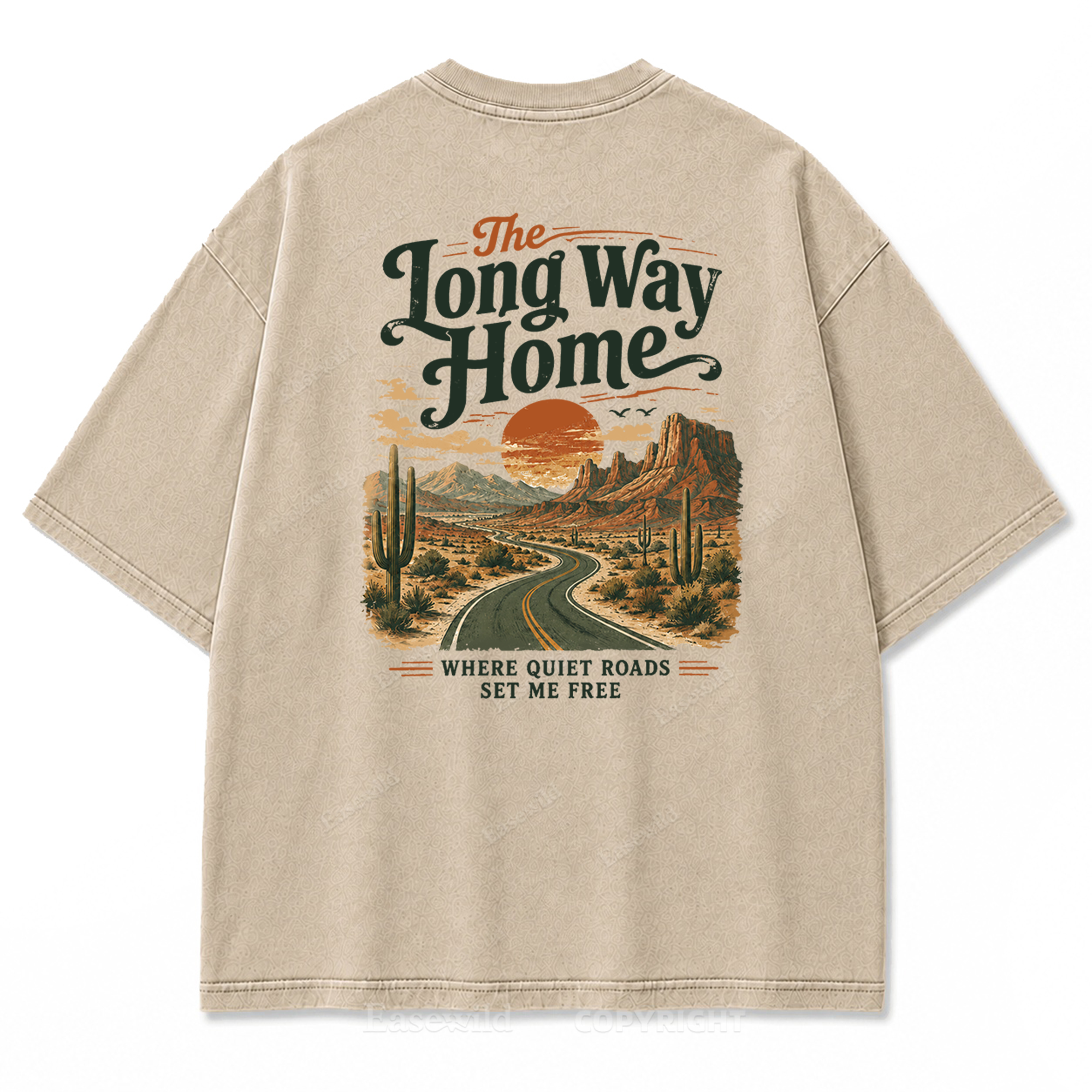 The Long Way Home Washed Print Tee