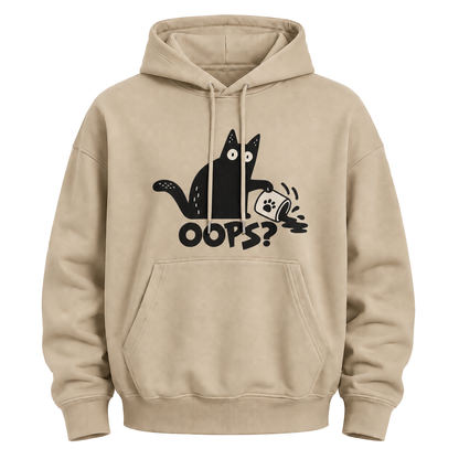 Oops! Clumsy Cat Hoodie – Cute Funny Graphic Sweatshirt