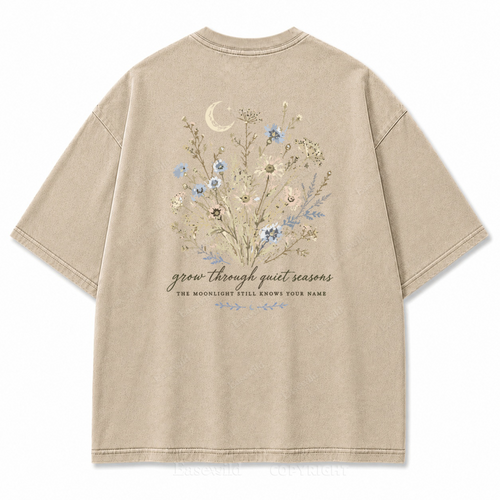 Grow Through Quiet Seasons Washed Back Print Tee