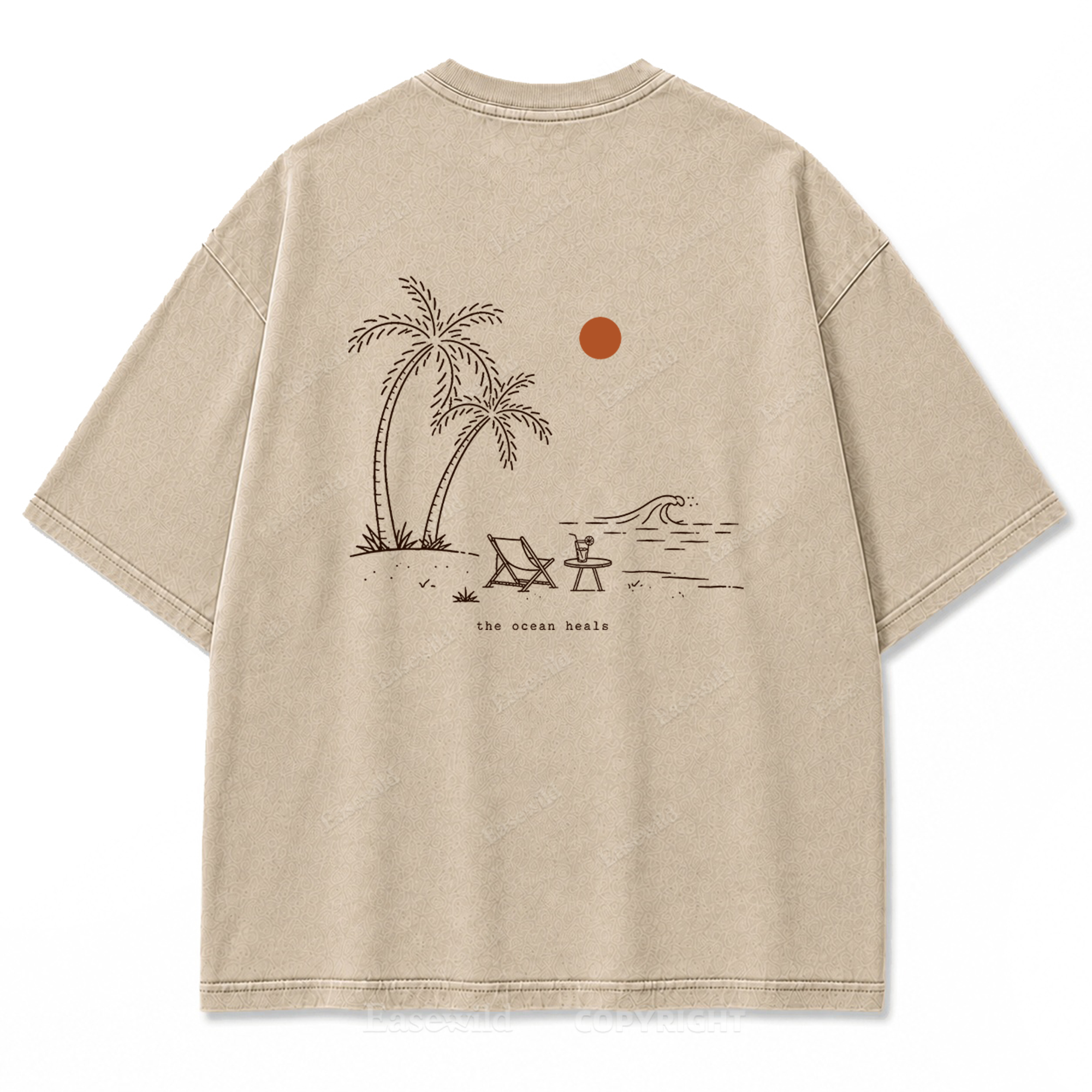 Das Meer heilt T-Shirt mit verwaschenem Aufdruck