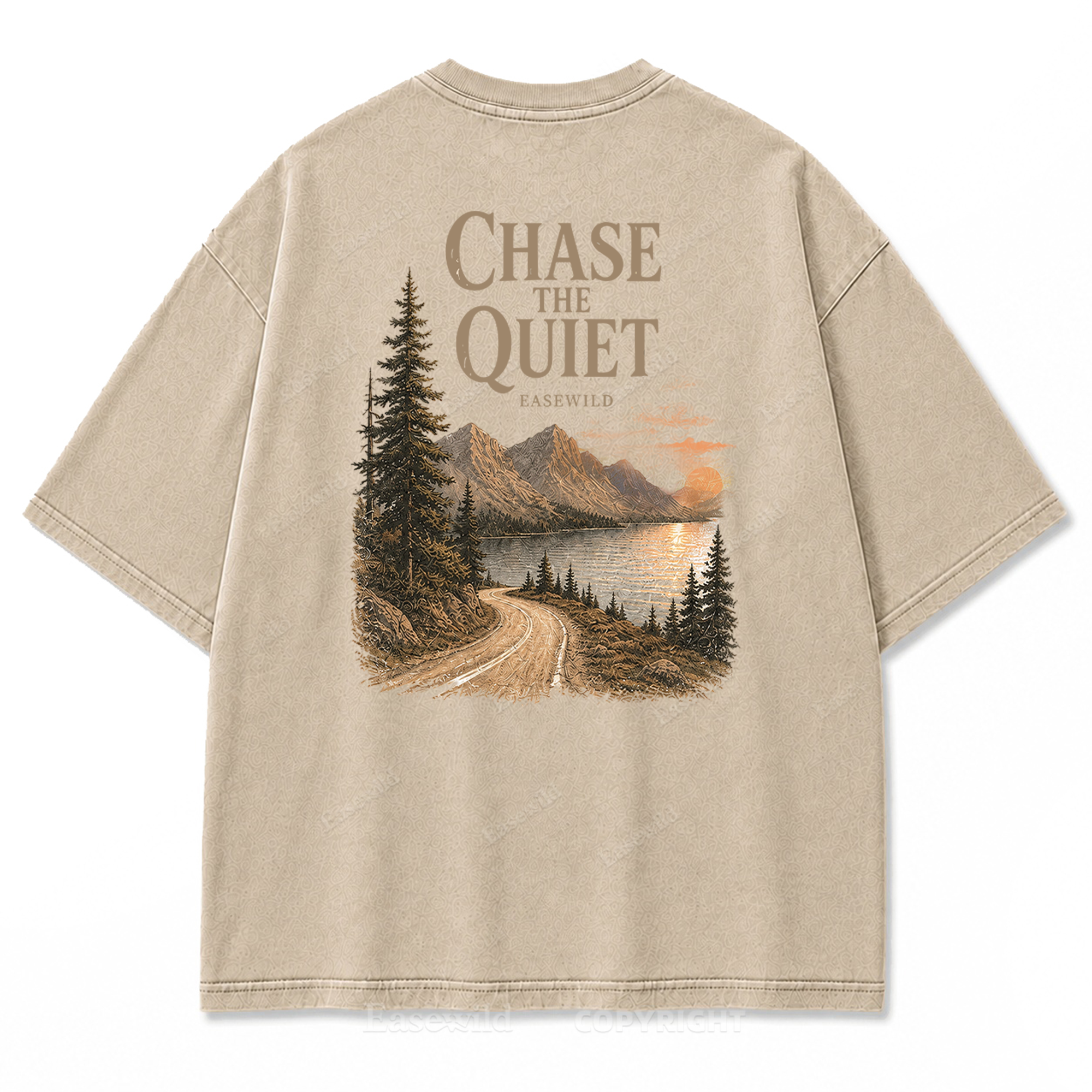 Chasing Quiet Lakeside Mountain Washed Print Tee
