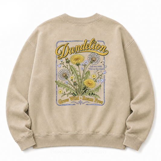 Vintage Dandelion Grow Wild Washed Sweatshirt
