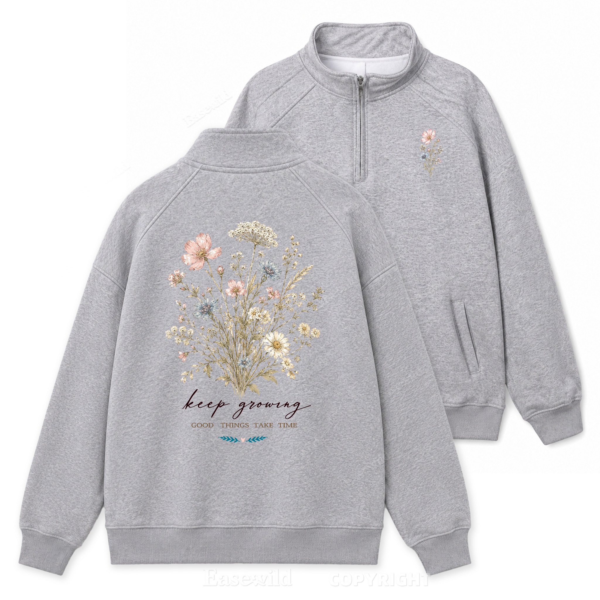 Keep Growing Meadow Zip Pullover Sweatshirt