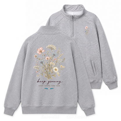 Keep Growing Meadow Zip Pullover Sweatshirt