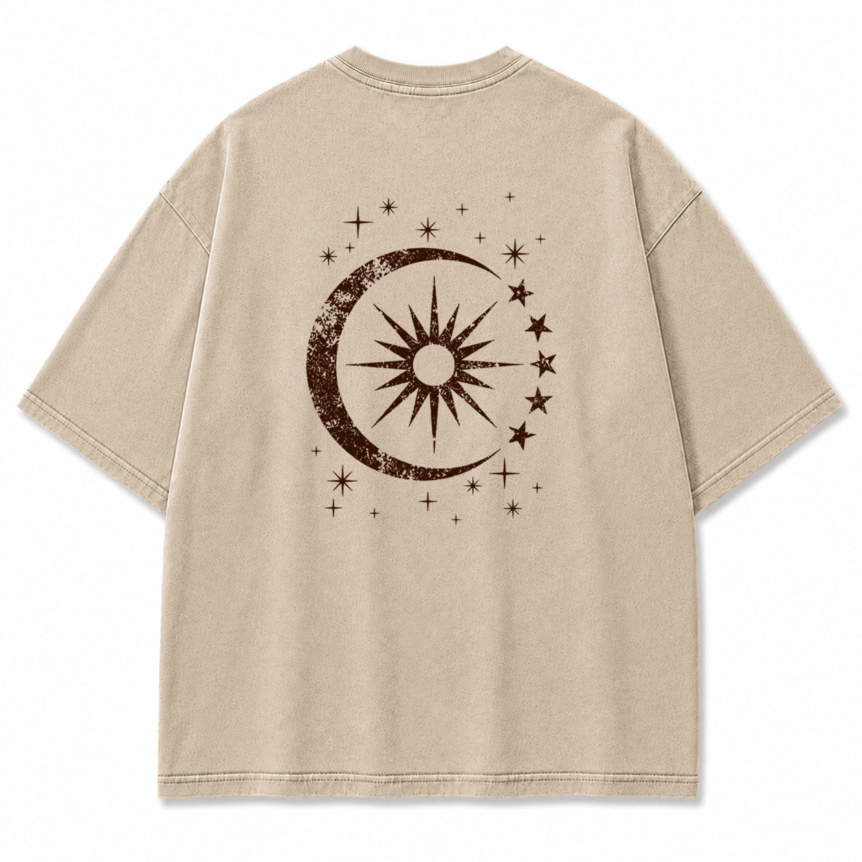 Cosmic Crescent Sunburst Graphic T-Shirt