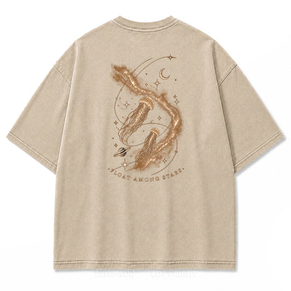 Vintage Celestial Jellyfish Space Print Tee