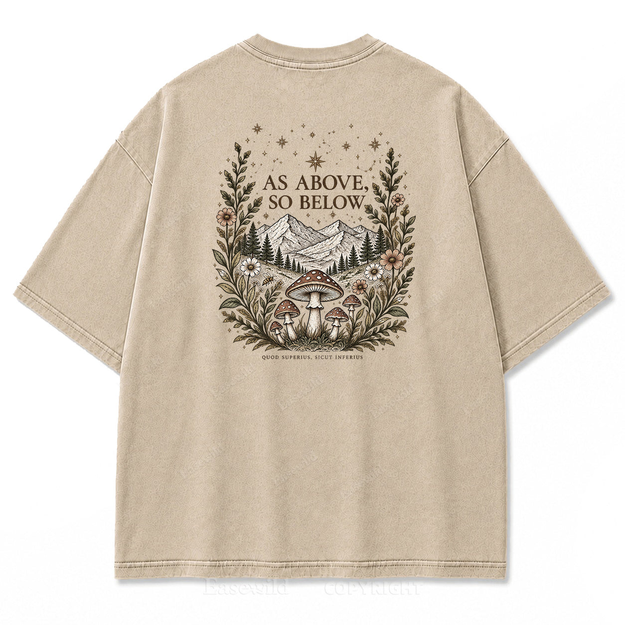 As Above So Below Nature Vintage Graphic Print Tee