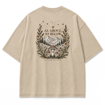 As Above So Below Nature Vintage Graphic Print Tee