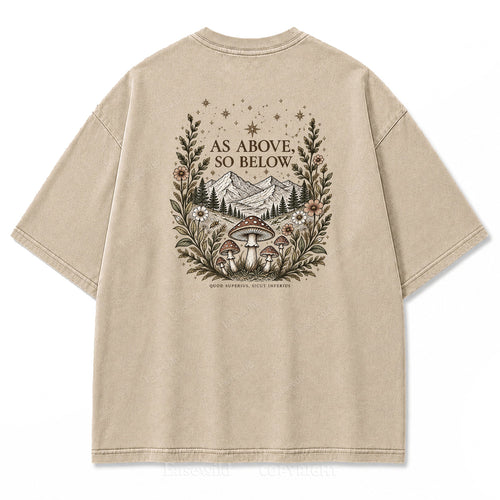 As Above So Below Nature Vintage Graphic Print Tee