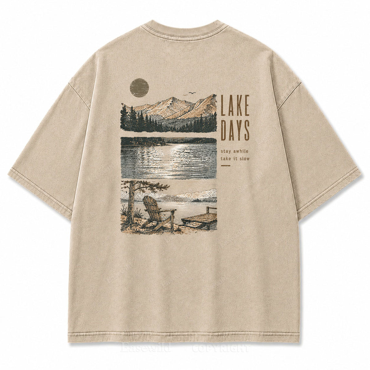 Lake Days Card Washed Graphic Tee