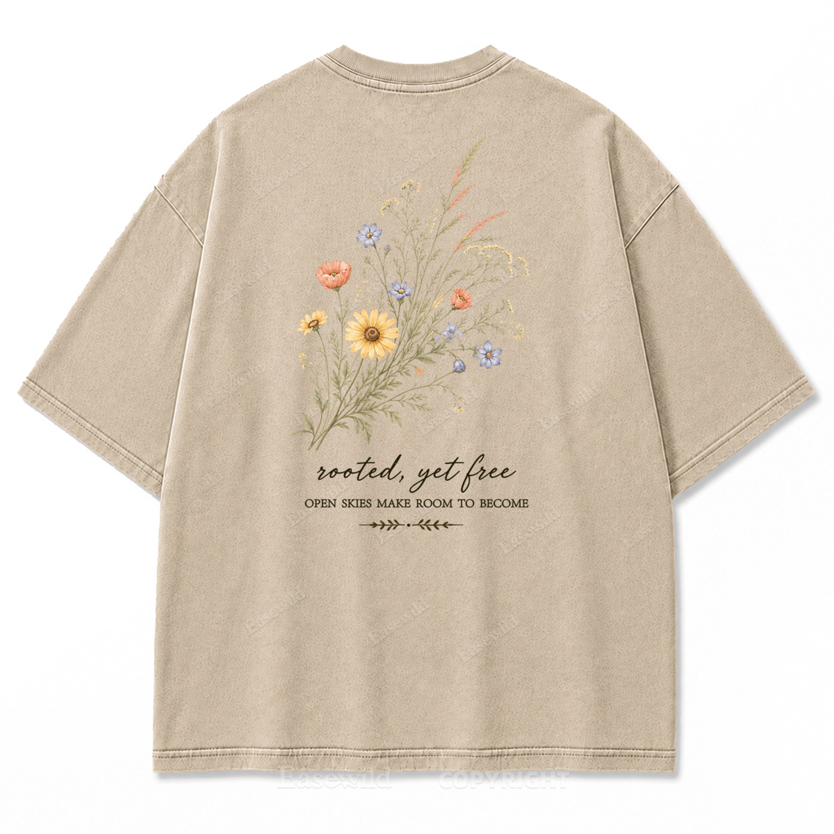 Rooted Yet Free Washed Print Tee