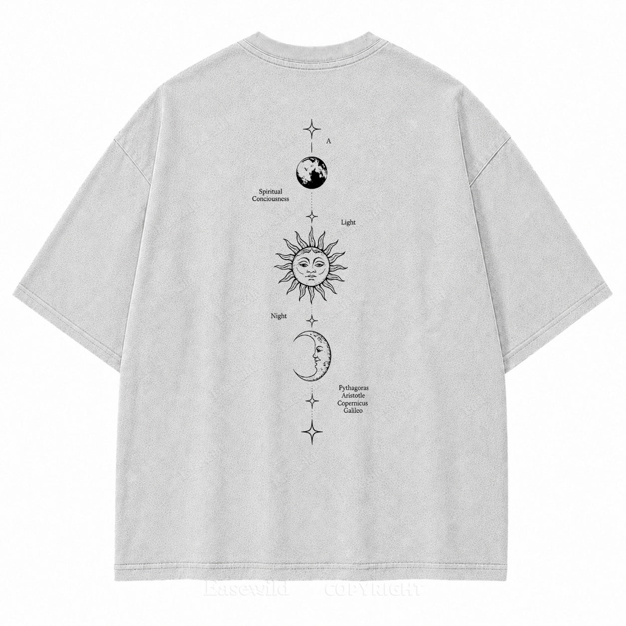 Spiritual Consciousness Sun & Moon Washed Back Print Tee
