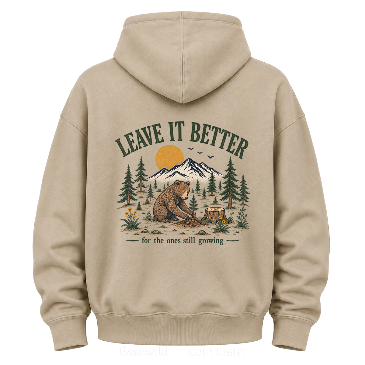 Leave It Better – Vintage Bear & Mountain Graphic Hoodie