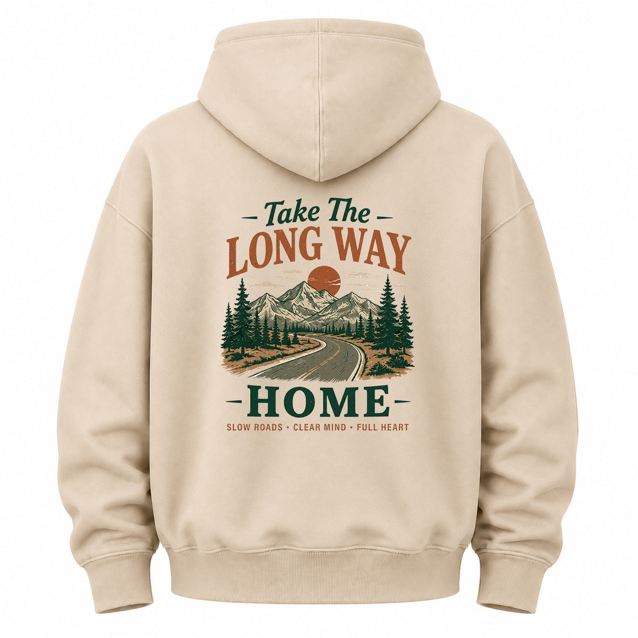 Take The Long Way Home Graphic Washed Hoodie