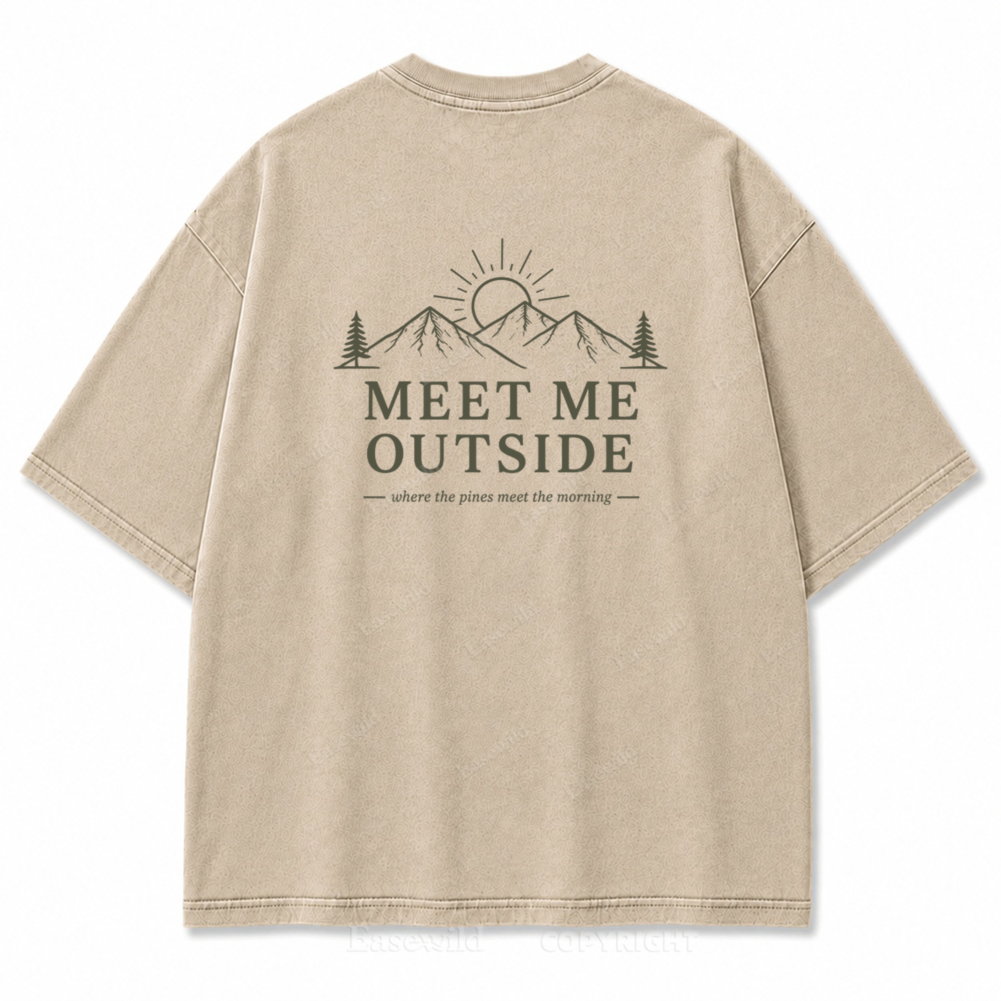 Meet Me Outside Sunrise Washed Back Print Tee