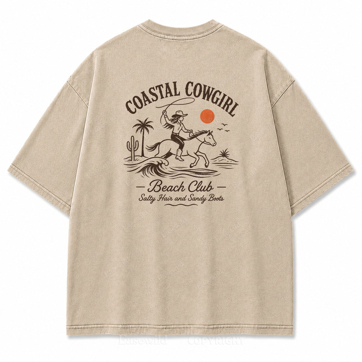 Coastal Cowgirl Club Washed Print Tee