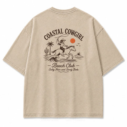 Coastal Cowgirl Club Washed Print Tee